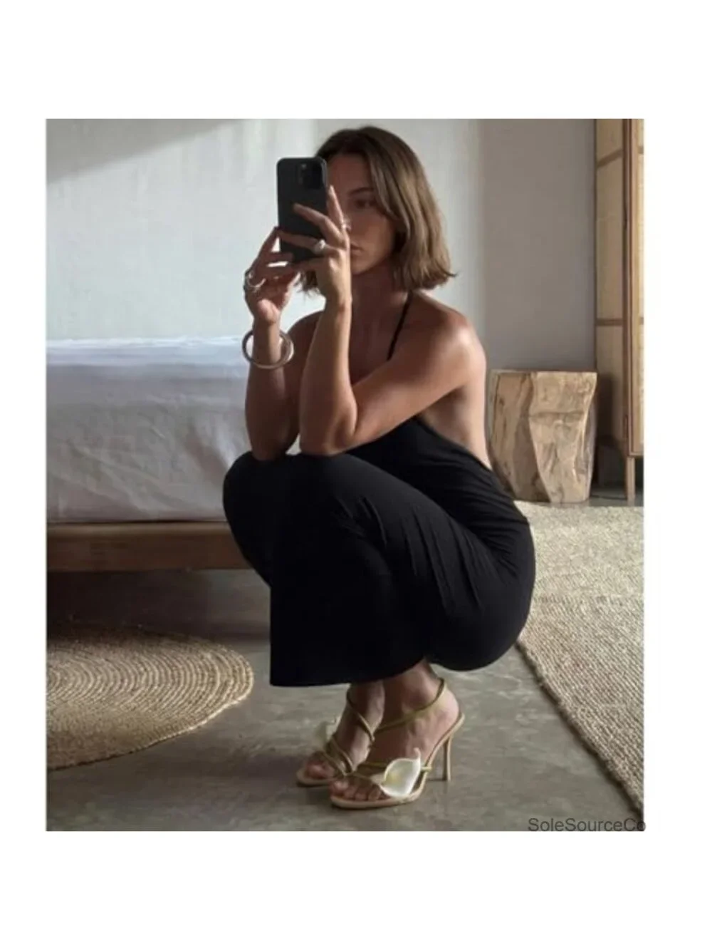 Calla Lily Strappy Wrap Around Open Toe Stiletto Heeled Sandals